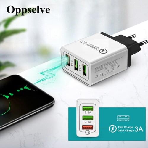 5V USB Charger Quick Charge 3.0 QC 3.0 Fast Charging Adapter 3 USB Mobile Phone Charger For iPhone 12 11 Pro MAX Xiaomi Chargers