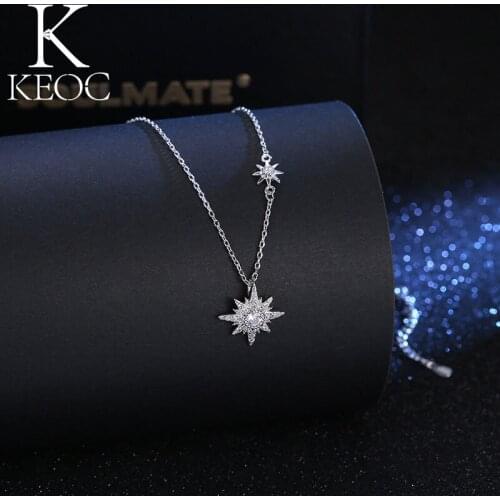Keoc New Irregular Star AAAZircon Pendant Necklace for Women Chains Wedding Engagement Bride Jewelry Luxury Jewelry Gift
