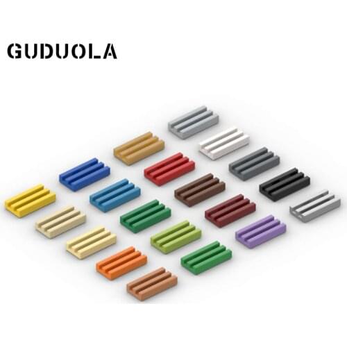 Guduola Tile 1x2 Grille with Bottom Groove 2412b Special Plate Bricks MOC Bild Samll Praticle Blocks Toys 180pcs/lot
