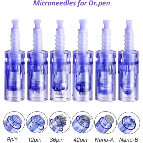 50PCS A6 Dr Pen Microneedling Cartridge Needle 9/12/36/42pin/Nano Cartridge For Permanent Makeup Tattoo Needles Micro Needle Tip