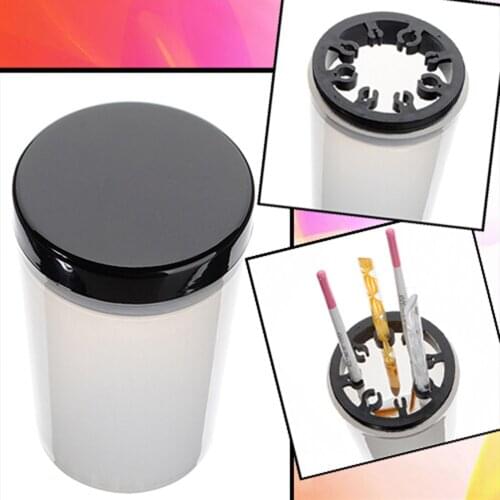 8 Holes UV Acrylic Gel Pen Pot Cleanser Cup Equipment Bottle Tools Plastic Holder Case Nail Art Manicure Brush Cleaner