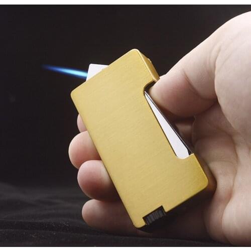 Creativity Simple Windproof Lighter Metal Gas Lighter Butane Inflatable Cigarette Cigar Pipe Smoking Lighters Gadgets For Men