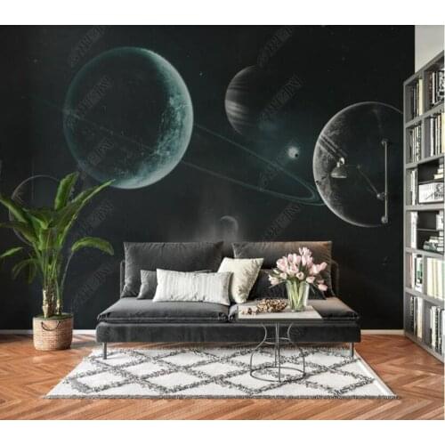 Papel de parede Nordic modern abstract universe planet starry sky sci-fi wallpaper mural,living room home decor