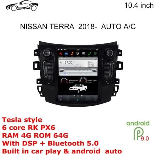NAVARA GPS ANDROID CAR STEREO RADIO For NISSAN NAVARA NP300 TERRA GPS 10.4 inch Tesla RAM 4G ROM 64G CarMultimedia CARNAVIGATION
