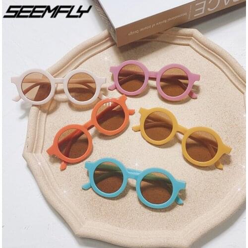 Seemfly New Fashion Round Kids Sunglasses Children Sun Glasses Boys Girls Baby Travel Outdoor Female Goggle UV400 Shades Eyewear