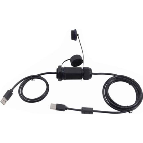 Industrial M25 USB 2.0 Type A Male to Female IP68 Waterproof Extension Cable Connector with Dustproof Cap 1m 1.5m 3m 3ft 10ft