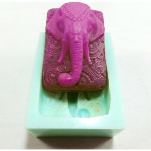 PRZY QT0030 Animals Soap Molds Thai Elephant Mold Silicone Soap Making Mould Aroma Stone Moulds Indian Silicone Rubber