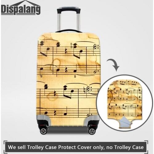 Dispalang Dustproof Travel Luggage Cover Musical Note Suitcase Cover For 18-32 Inch 3D Printing Thicker Elastic Case On Trolley