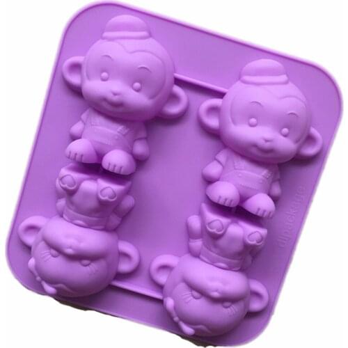 Silicone Chocolate Molds Candy Molds Silicone soap molds Shape Monkey for DIY Jelly Candy Pudding Baking Tools