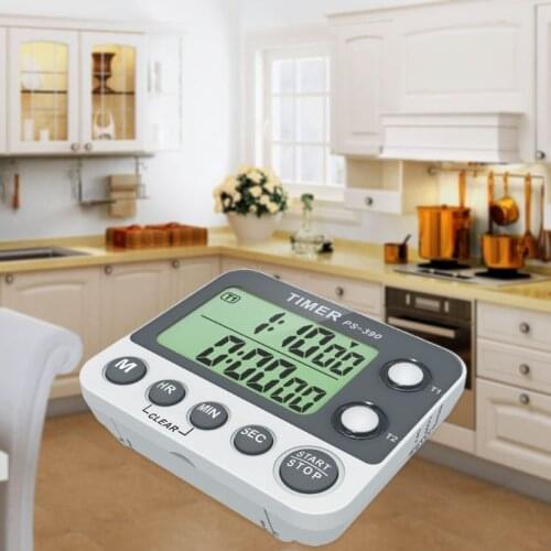 2 Group Timer Stopwatch Kitchen Cooking Timer Portable Digital Electronic 2Group Countdown Alarm Clock Reminder 0.01s