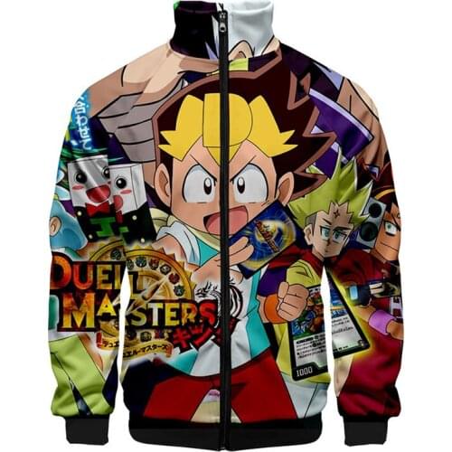 Japanese Cartoon Card Games 3d Stand Collar Hoodie Print Men Women Zipper Hoodies Jacket Tops Long Sleeve Zip Up Sweatshirts 4XL