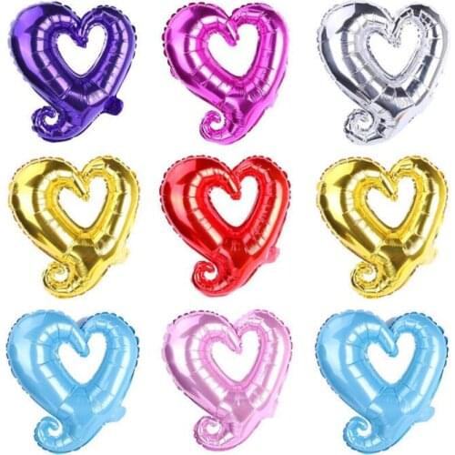 18 inch Hook Heart Shape Aluminum Foil Balloons Inflatable Wedding Party Decoration Valentine Days Birthday Baby Shower Air Ball