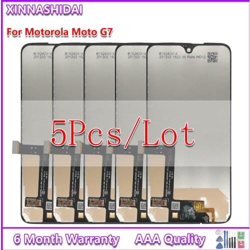 5Pc 100%Tests For moto G7 XT1955 G7 PLUS LCD Display TouchScreen Digitizer Replacement For Motorola Moto G7 PLAY XT1952 G7