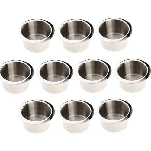 10Pcs Stainless Steel Poker Table Cup Holder for Marine Boat Yacht RV Camper Truck - Inner Diameter: 84mm/ 3.31 inches