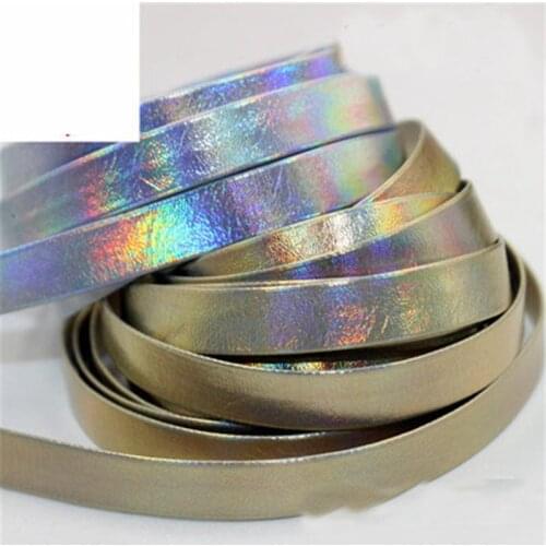 2meters 5mm 8mm 10mm Flat PU Leather Cord Rope For Diy Jewelry Accessorie Gold Silver Color Leather Cords String Craft Findings