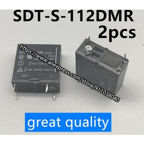 2pcs/lot SDT-S-112DMR original relay 12V/10A/4 feet SDT-S-112DMR 12VDC
