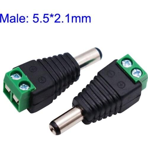 20pcs/lot DC Power Plug 5.5X2.1mm 5.5*2.5mm Welding-free DC Power Monitoring Connector 5.5*2.5