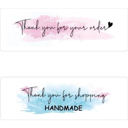 50Pcs Thank you for your order stickers 1x3 inch Gift Sealing labels business packaging decor sticker Envelope stationery supply