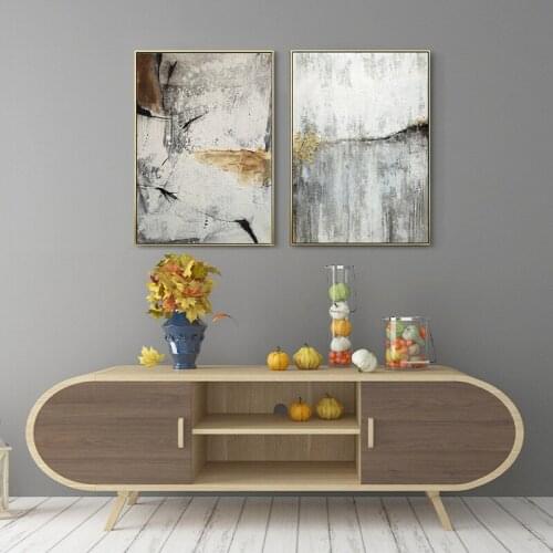 Abstract Stone Geometric Black Gray Mountain Yellow Line Canvas Painting Sofa Background Wall Picture Poster Living Room Decor