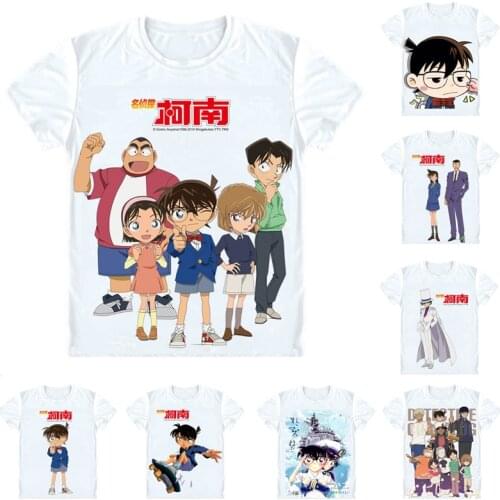 Coolprint Anime Shirt Detective Conan Case Closed T-Shirts Short Sleeve Jimmy Kudo Rachel Moore Cosplay Motivs Hentai Shirts