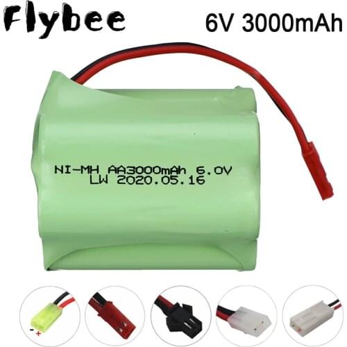 6V 3000mAh Battery JST Plug with Charger sets For RC Cars Robots Tanks Gun Boats AA 2400mah 6v NiMH upgrade Battery Pack
