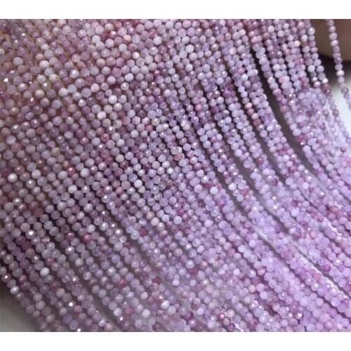 Kunzite purple round faceted 2MM 37cm AAA for DIY jewelry making loose beads FPPJ wholesale beads nature