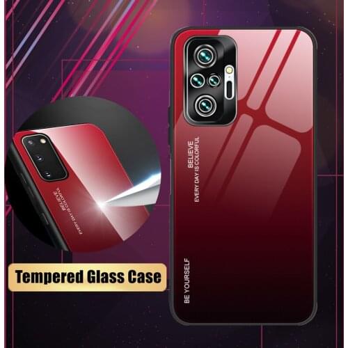 Tempered Hardness Glass Case For Redmi Note 10 9 8 7 6 5 Pro 10S 9S 8T 9T Gradient Case Cover For Redmi 9A 9AT 6A 5 Plus 8A 7A