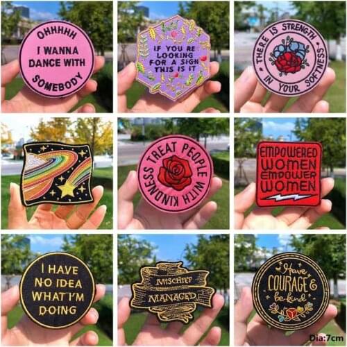 Feminist Embroidery Patches For Clothing DIY Iron On Patches On Clothes Washable T-Shirts/Backpack Exquisite Embroidery Stickers