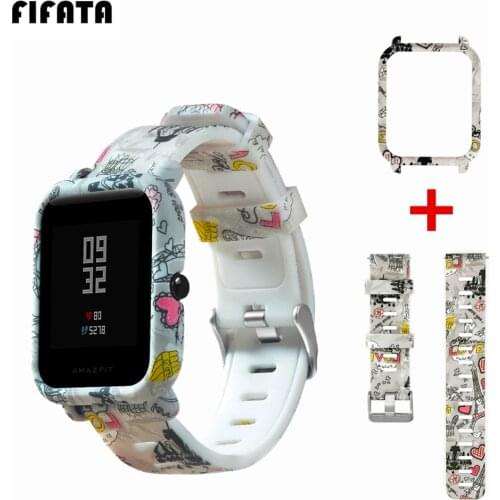 FIFATA Strap For Amazfit Bip Watch Band For Xiaomi Huami Amazfit GTS Bit Youth Lite Case Cover + Silicone Bracelet Accessories