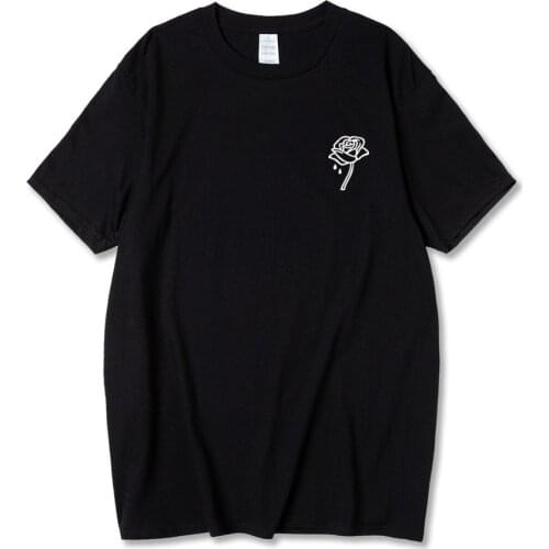 Rose flower Print Men Womens T-Shirt Cotton Harajuku Summer Top Tee For Funny Round neck T-shirts Hipster Short Sleeve Tshirts