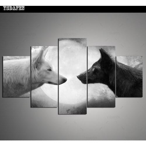 HD Printed Painting Canvas Printing Two wolves painting Room decor print poster picture canvas Franed art HG-1730