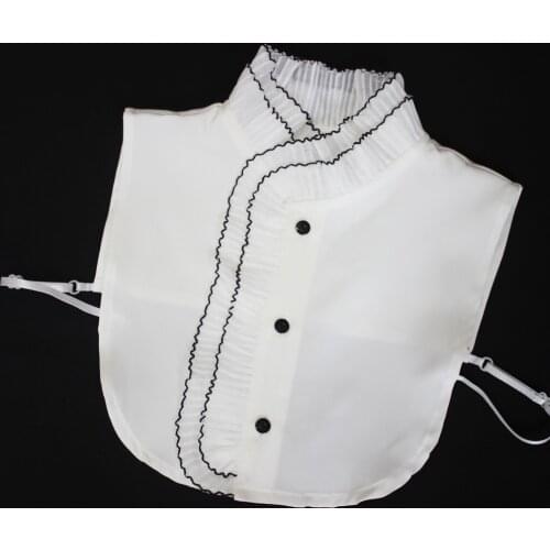 Korean Style Fake Collar for Women Shirt False Collar Tie Vintage White Blouse Tops Detachable Collar Necklace Accessories