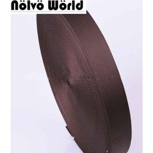 38mm 1.5" width Eco-Friendly brown twill nylon webbing for bags strap backpack strapping