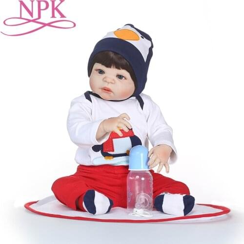 NPK 55cm Soft Silicone Reborn Dolls Baby Realistic Doll Reborn babies Full Vinyl Boneca BeBes Reborn Doll For Girls Birthday