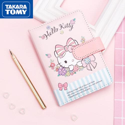 TAKARA TOMY cute cartoon Hello Kitty leather notebook notebook notebook notebook small fresh diary to carry with you