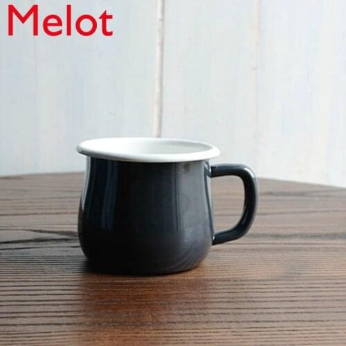 Fashion High Grade Gray Thick Enamel Ceramic Big Belly Cup Brushing Milk Mark Couples Cups mugs coffee cups