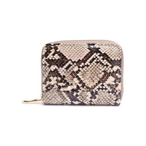 Europe and America Fashion Snakeskin Wallet GirlS Purse Wallet Zipper Small Wallet Short 2020 New Style Bag