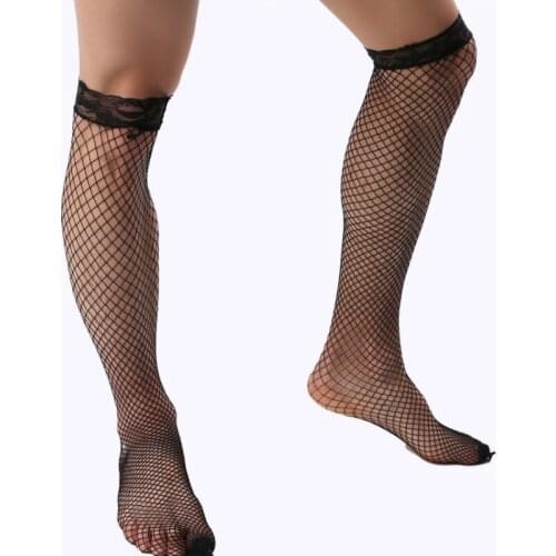 Shengrenmei Man Sexy Stockings Men Lingerie Small Mesh Over Knee Hosiery Stay Up Leg Tigh Lace Stocking Hot Exotic Sexy Clothing