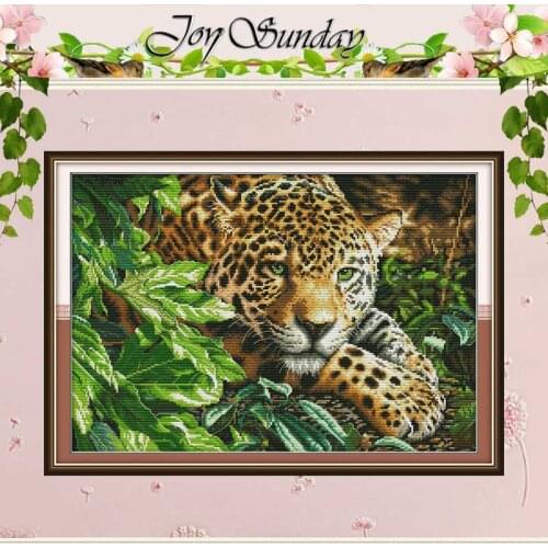 Leopard patterns counted 11CT 14CT Animals Cross Stitch Sets DIY Chinese Cross-stitch Kits Embroidery Needlework Home Decor