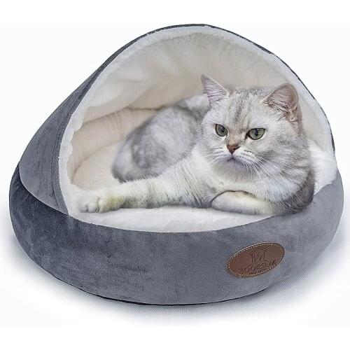 New Shell-shaped Pet Nest Winter Warm Cat Nest Creative Small Dog Soft Dog Kennel Semi-enclosed House Plush Pet Supplies