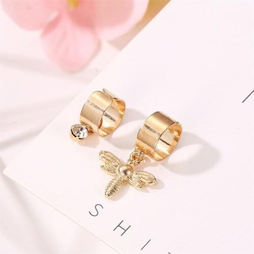 Wholesale Little Bee U-Shaped Ear Clip Crystal Simple Curved Fashion Suit Earless Wide Ear Accessories Female Wholesale