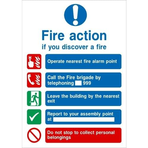 Fire Action Do Not Collect Belongings Plastic Sign OR Sticker - All Sizes (FA14) Waterproof Vinyl stickers for car Motos