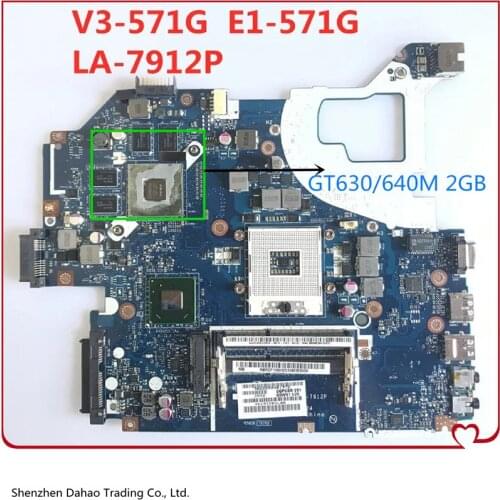 Q5WVH LA-7912P Mainboard For Acer aspire V3-571 V3-571G E1-571G Laptop Motherboard HM77 DDR3 NBRZP11001 GT630M GT640M tested ok