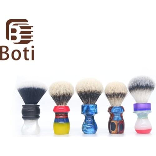 Boti Infinity Shaving Brush-Unique Handmade Beard Brush With Captain Finest Two Band Badger Hair HMW Synthetic Hair Knot