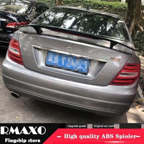 For W204 Spoiler 2006-2018 Mercedes-Benz C-CLASS TF C180 C200 C60 Spoiler ABS Material Car Rear Wing Primer Color Rear Spoiler