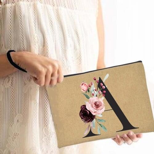 Letter Bridesmaid Makeup Bag Handbag Women Cosmetic Case Bridal Party Toiletries Organizer Tote Female Make Up Bags Wedding Gift