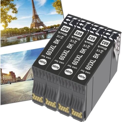 T603 603XL - Ink Cartridge Compatible For Epson Expression Home XP-3100 XP-4100 XP-2100 XP-2105 XP-3105 XP-4105 Printer 4bk