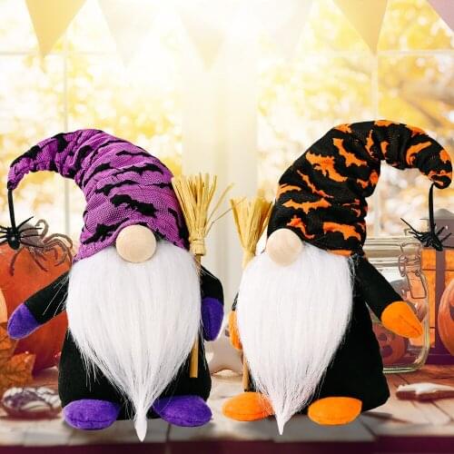 Halloween Ornaments Plush Faceless Dwarf Doll Gnome Wizard For Home Decoration Holiday Party Supplies Kids Toys 1pc