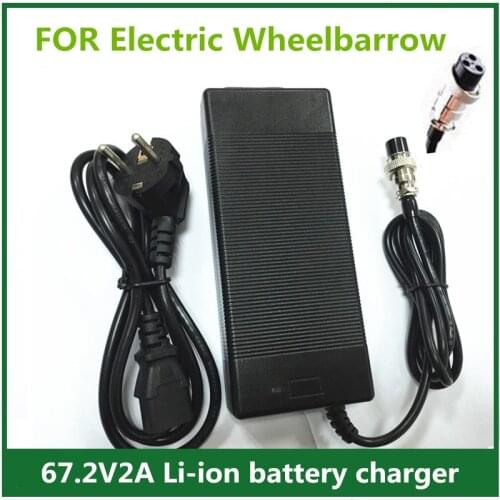 67.2V2A/ 67.2V 2A li-ion battery charger for Wheelbarrow Electric self balancing unicycle scooter XLRF XLR 3 recharger Freeshipp