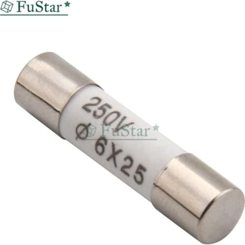 10PCS 6*25mm Ceramic fuse tube fuse 6x25mm 250V 0.5A 1A 2A 3A 4A 5A 6A 8A 10A 13A 15A 16A 20A 25A 30A